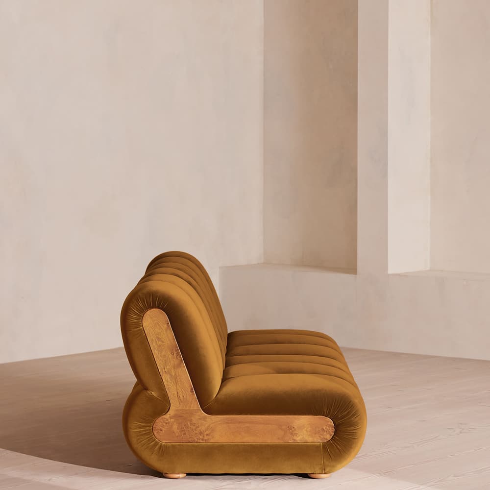 Noelle Sectional Sofa - Four Seater - Velvet - Mustard - US - Images - Image 3