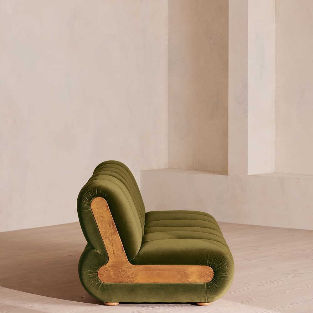 Noelle Sectional Sofa - Four Seater - Velvet - Olive - US - Images - Image 3