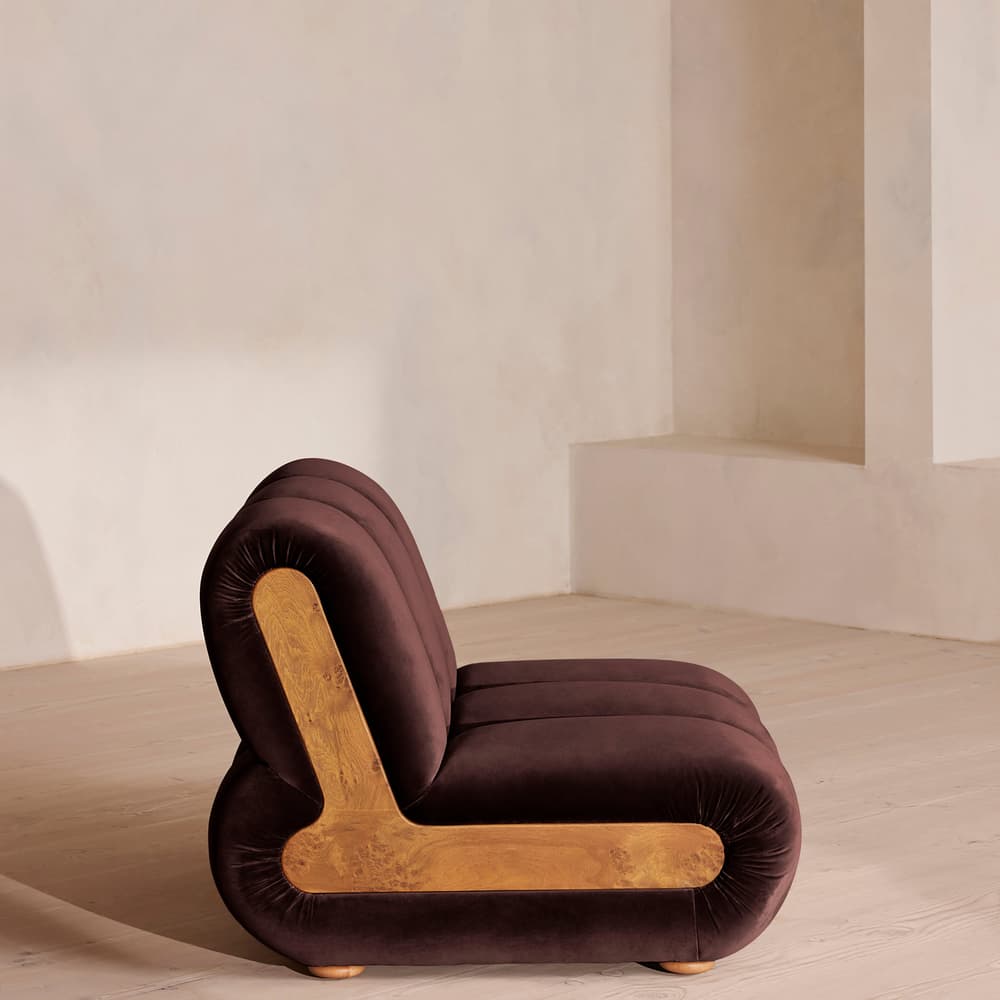 Noelle Modular Armchair - Velvet - Aubergine - UK - Images - Image 3