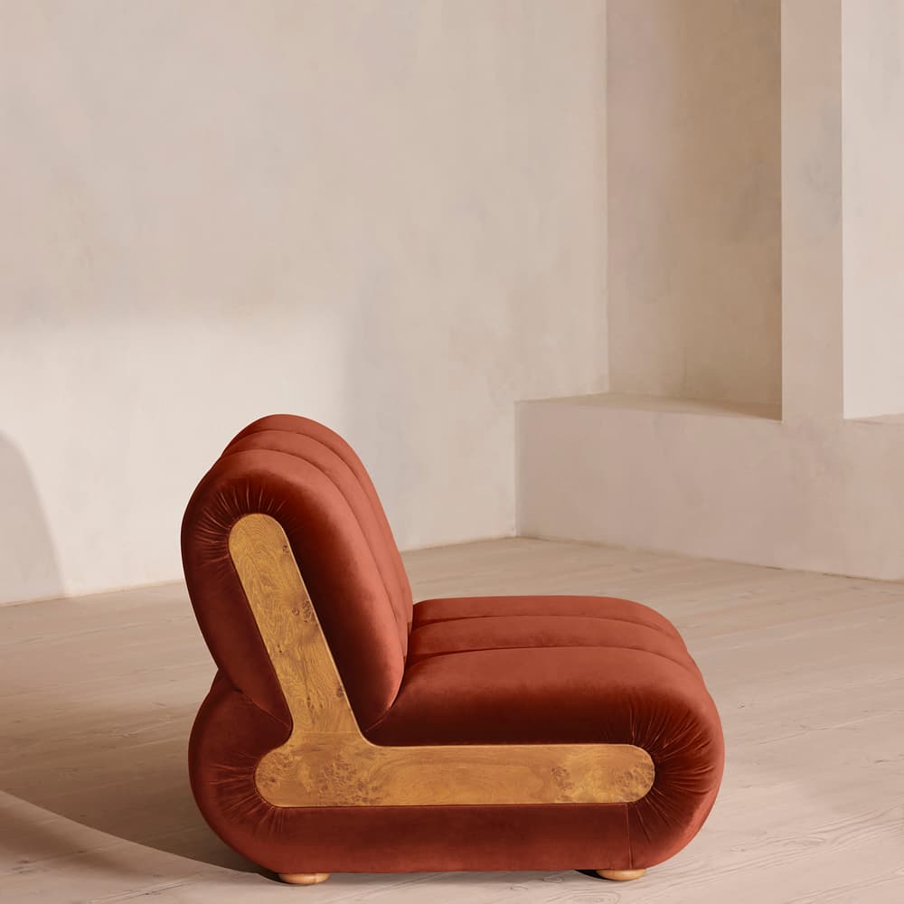 Noelle Sectional Sofa - Curved Module - Velvet Rust - US - Image 3
