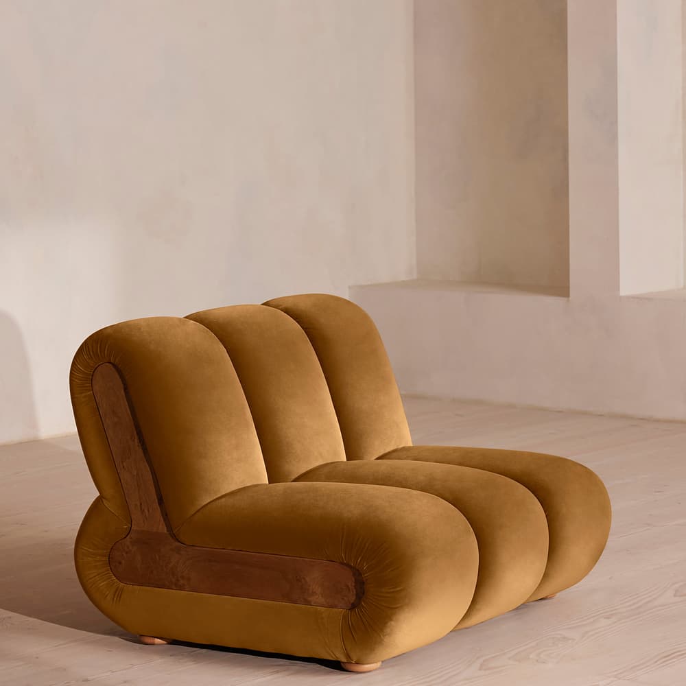 Noelle Sectional Sofa - Curved Module - Velvet Mustard - US - Image 3