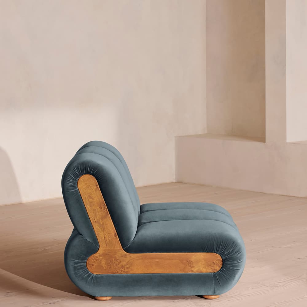 Noelle Sectional Sofa - Curved Module - Velvet Grey Blue - US - Image 3