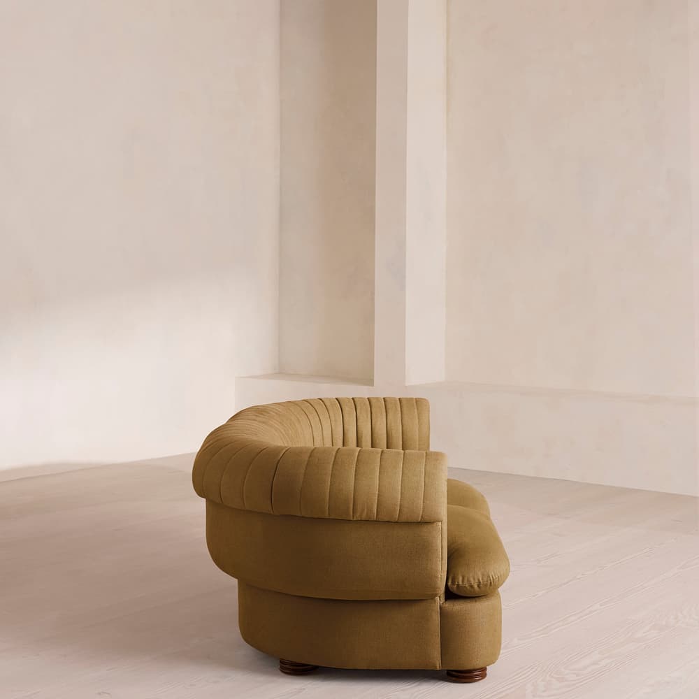 Rava Sectional Sofa - Three Seater - Linen - Ochre - US - Images - Image 3