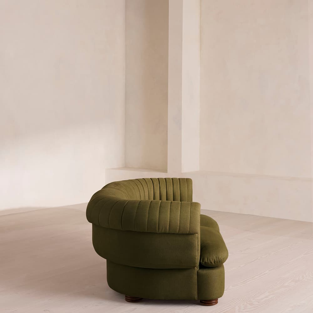 Rava Sectional Sofa - Three Seater - Linen - Olive - US - Images - Image 3