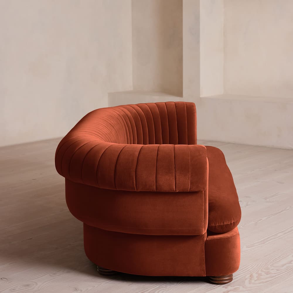 Rava Three Seater Sofa - Velvet - Rust - US - Images - Image 3