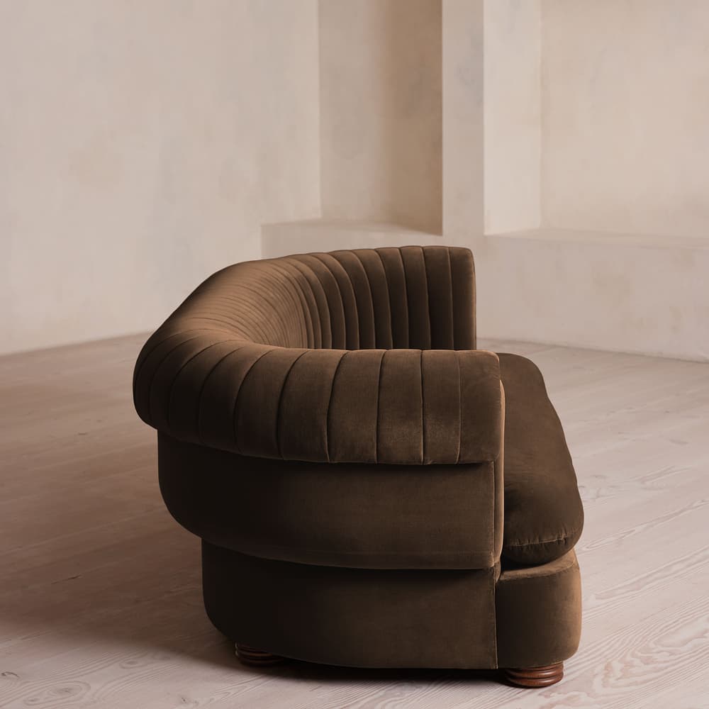 Rava Three Seater Sofa - Velvet - Chocolate - Images - Image 3