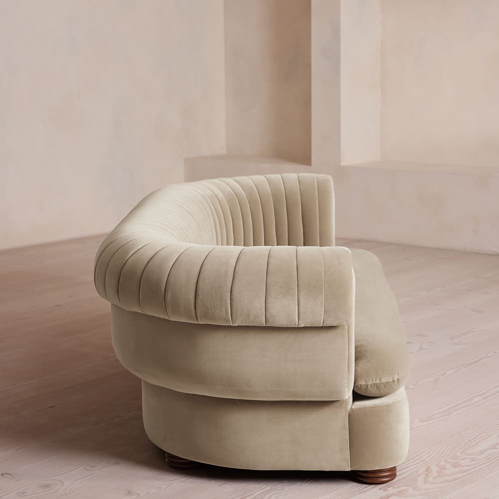 Rava Three Seater Sofa - Velvet - Oyster - UK - Images - Image 3