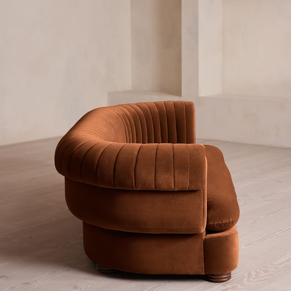 Rava Three Seater Sofa - Velvet - Cinnamon - UK - Images - Image 3