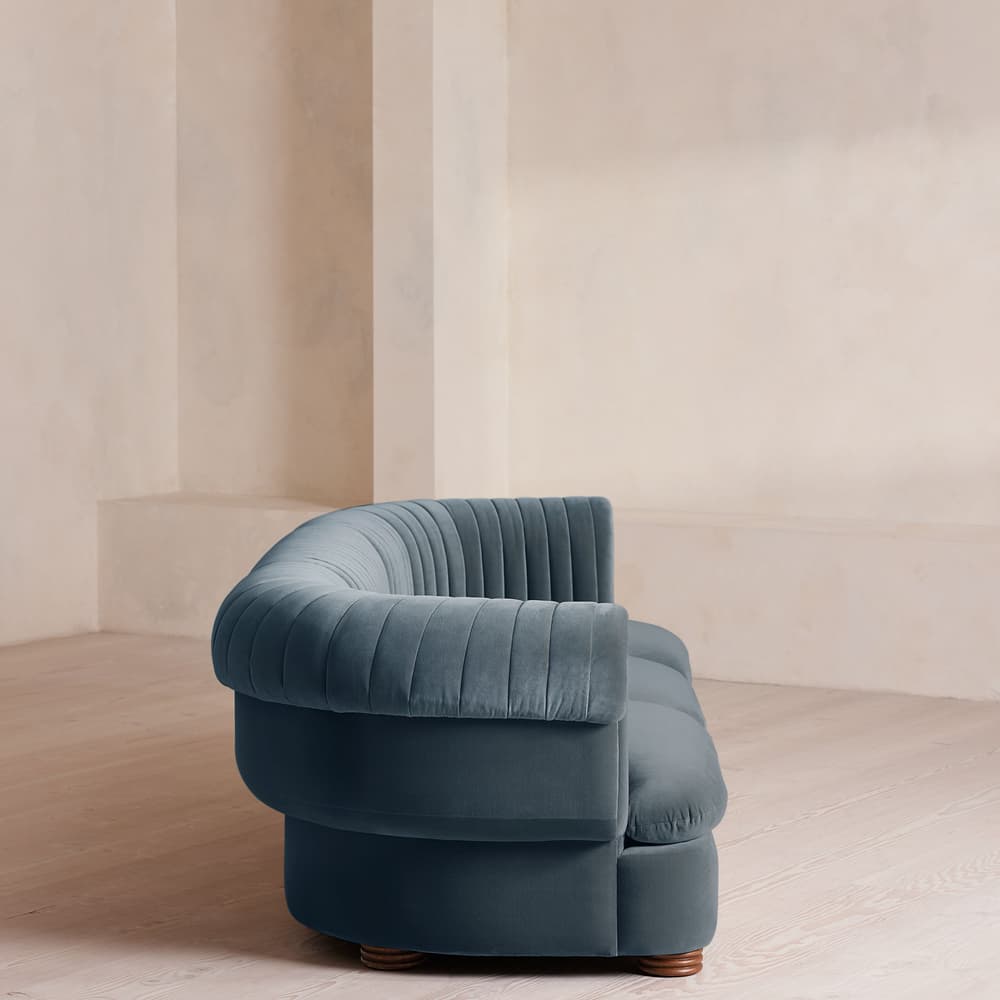 Rava Sectional Sofa - Four Seater - Velvet - Grey Blue - US - Images - Image 3