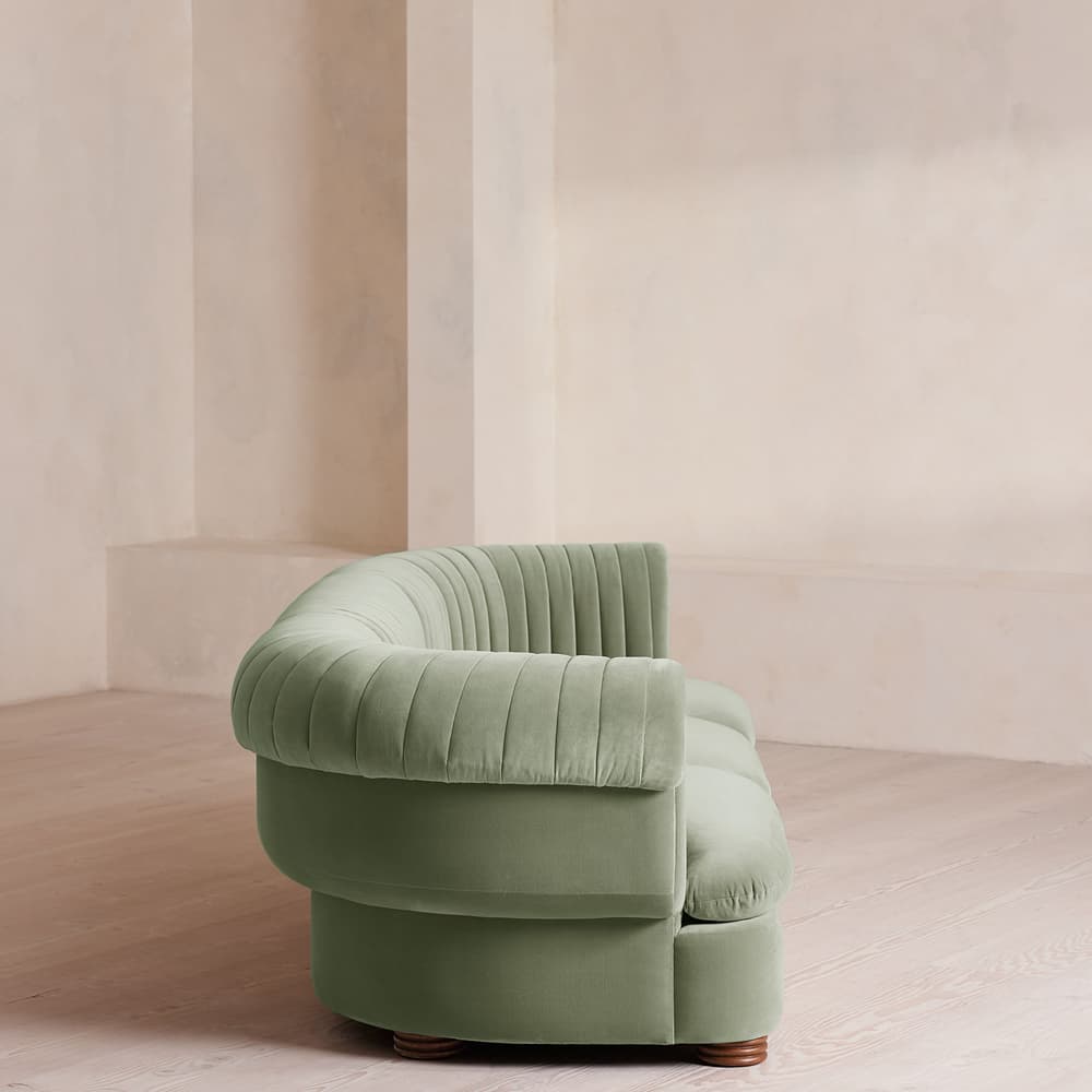 Rava Sectional Sofa - Four Seater - Velvet - Seafoam US - Images - Image 3