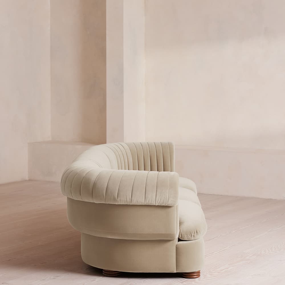 Rava Sectional Sofa - Four Seater - Velvet - Oyster - US - Images - Image 3