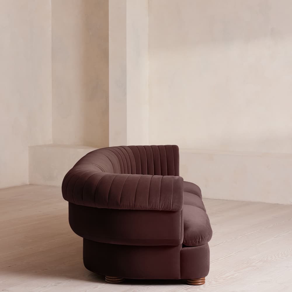 Rava Sectional Sofa - Four Seater - Velvet - Aubergine - US - Images - Image 3