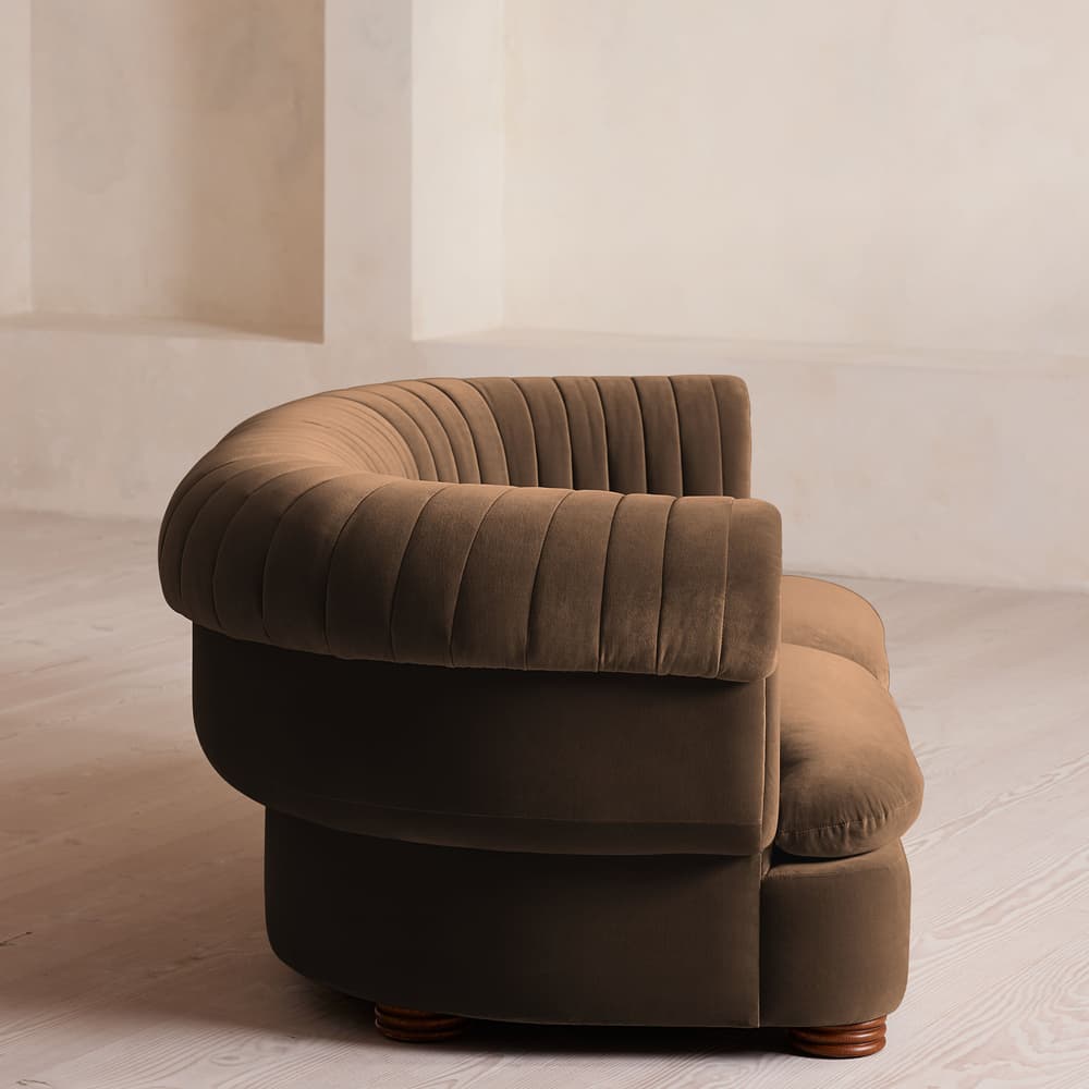Rava Sectional Sofa - Three Seater - Velvet - Chocolate - US - Images - Image 3