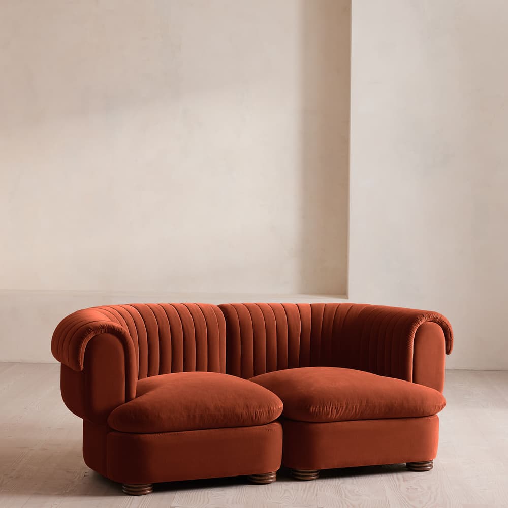 Rava Ottoman - Velvet - Rust - US - Image 2