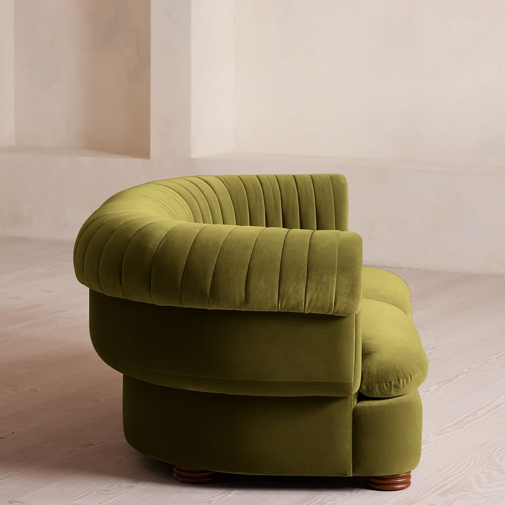Rava Sectional Sofa - Three Seater - Velvet - Olive - US - Images - Image 3