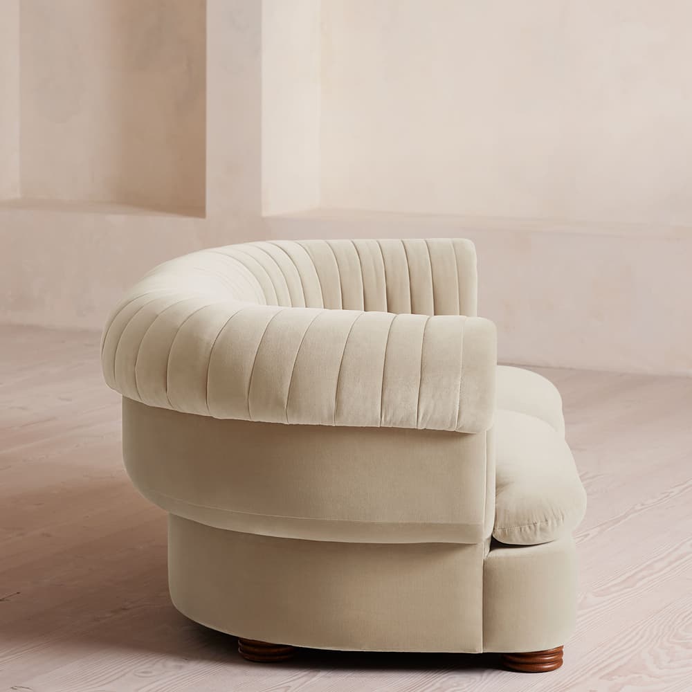 Rava Sectional Sofa - Three Seater - Velvet - Oyster - US - Images - Image 3