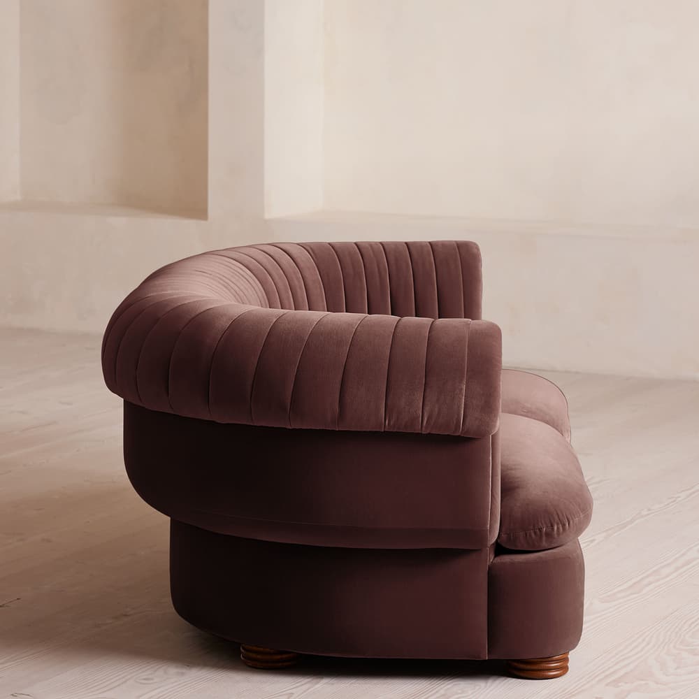Rava Sectional Sofa - Three Seater - Velvet - Aubergine - US - Images - Image 3