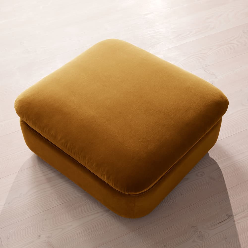 Rava Ottoman - Velvet - Mustard - Images - Image 3