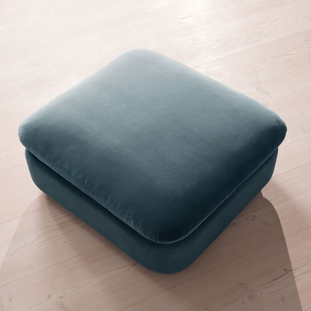 Rava Ottoman - Velvet - Grey Blue - Images - Image 3
