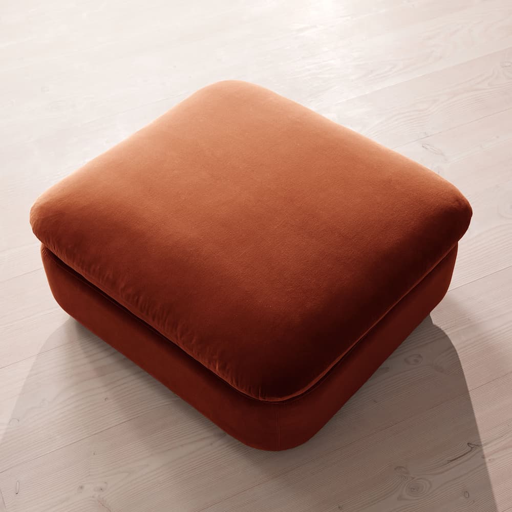 Rava Ottoman - Velvet - Rust - Lifestyle - Image 3