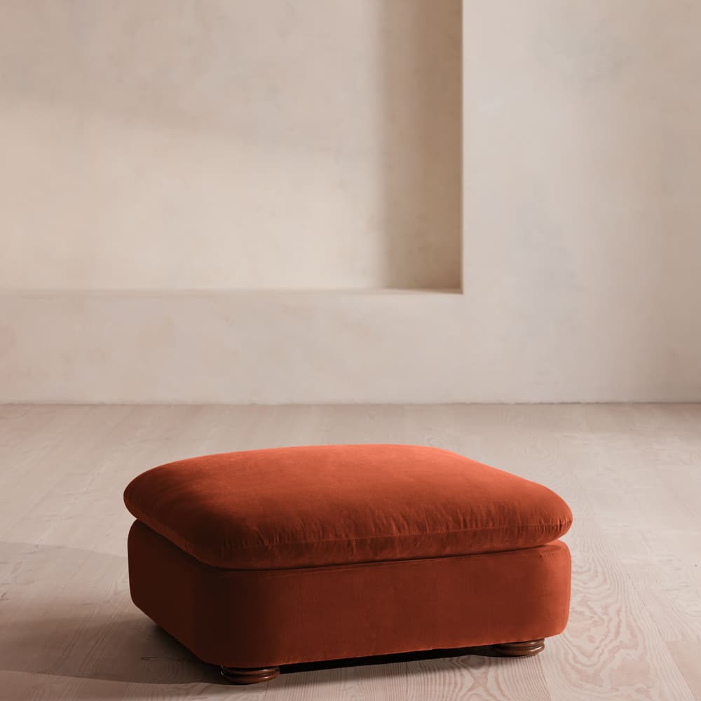 Rava Ottoman - Velvet - Rust - US - Image 3
