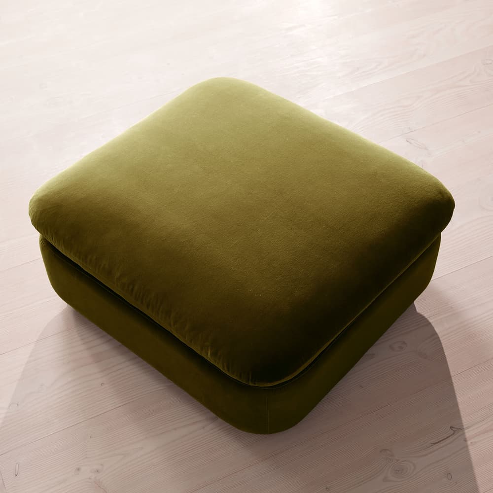 Rava Ottoman - Velvet - Olive - US - Images - Image 3