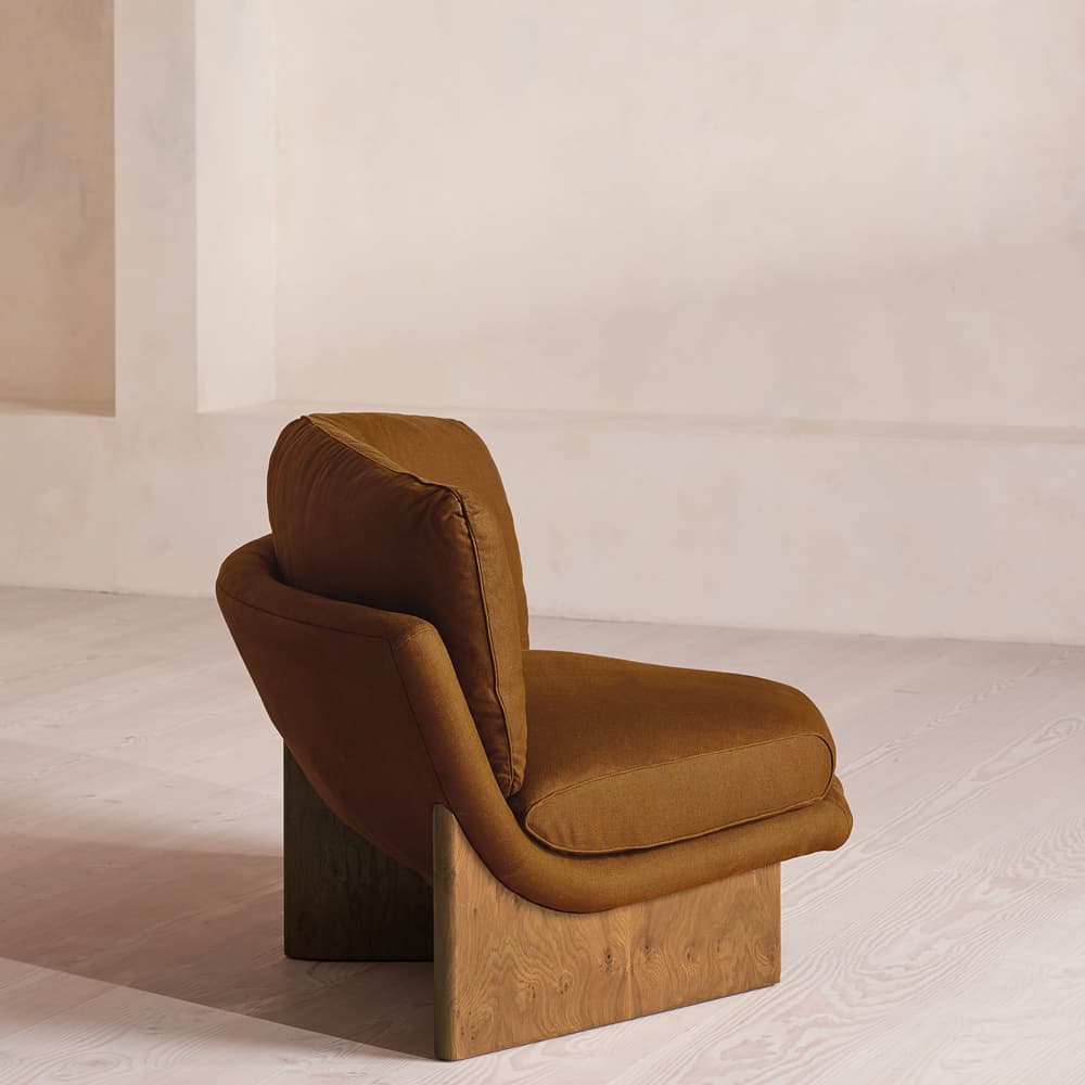 Tellis Corner Chair - Linen - Terracotta - UK - Images - Image 3