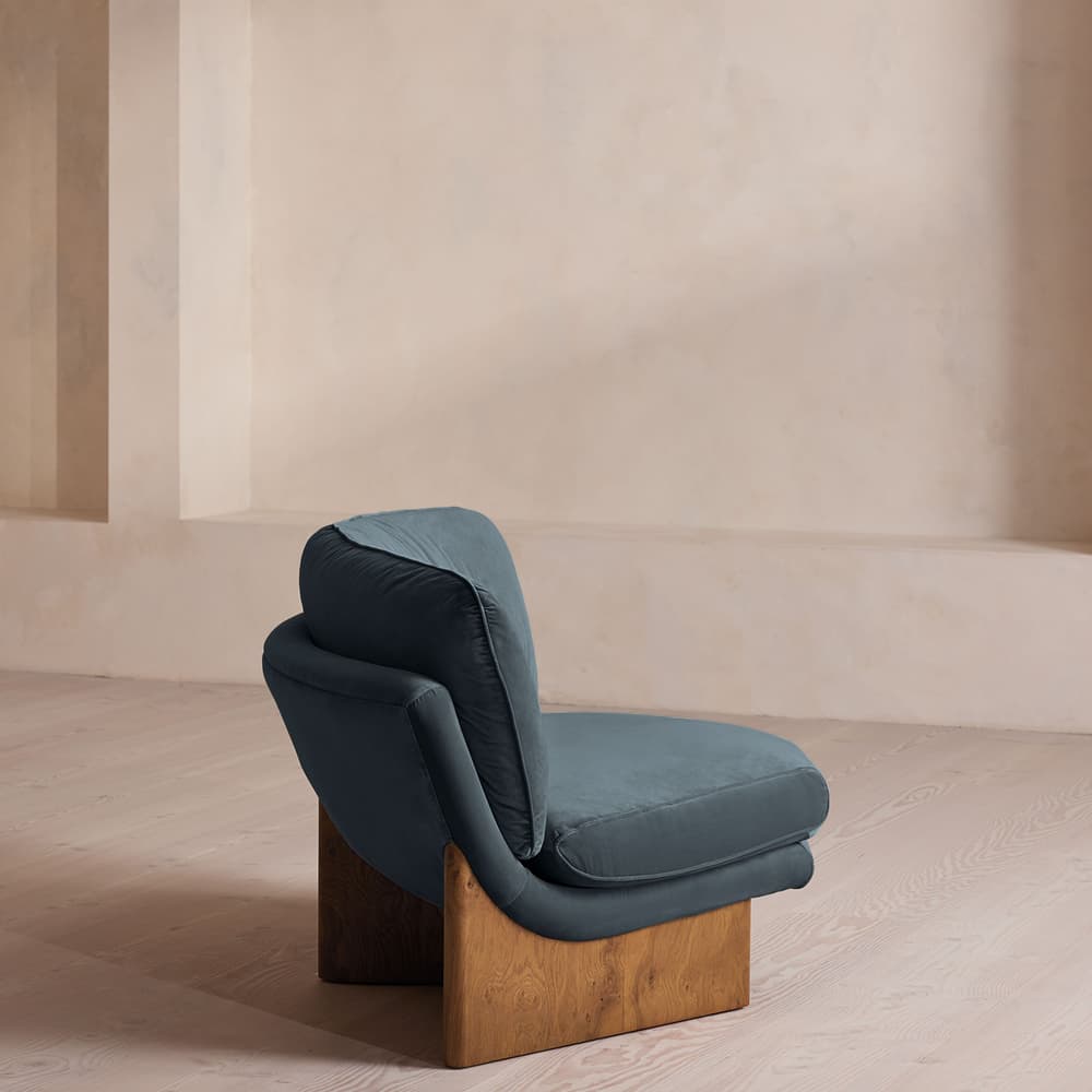 Tellis Corner Chair - Velvet - Grey Blue - US - Images - Image 3