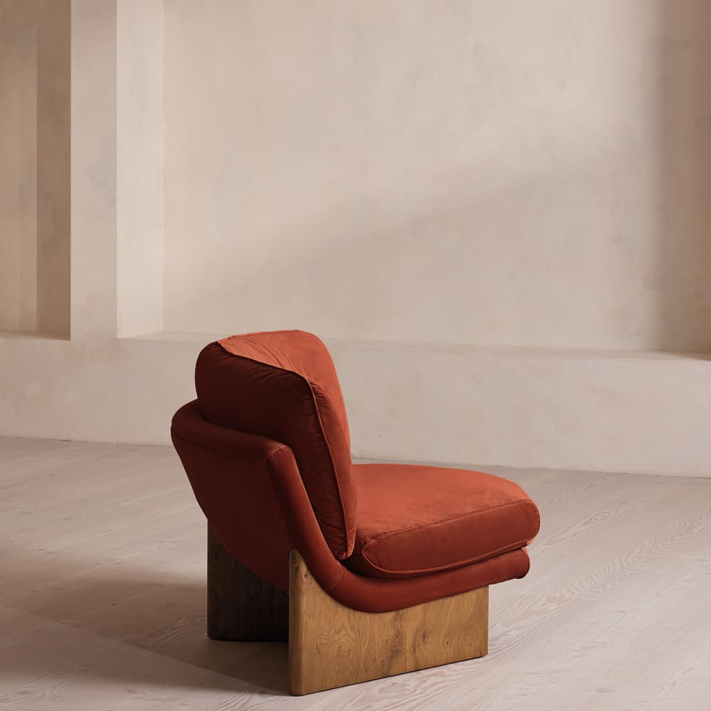 Tellis Corner Chair - Velvet - Rust - UK - Images - Image 3