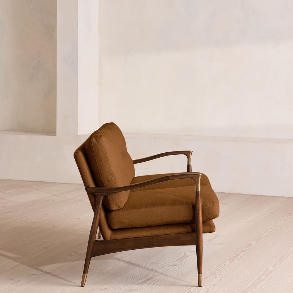 Theodore Two Seater Sofa - Linen - Terracotta - UK - Images - Image 3