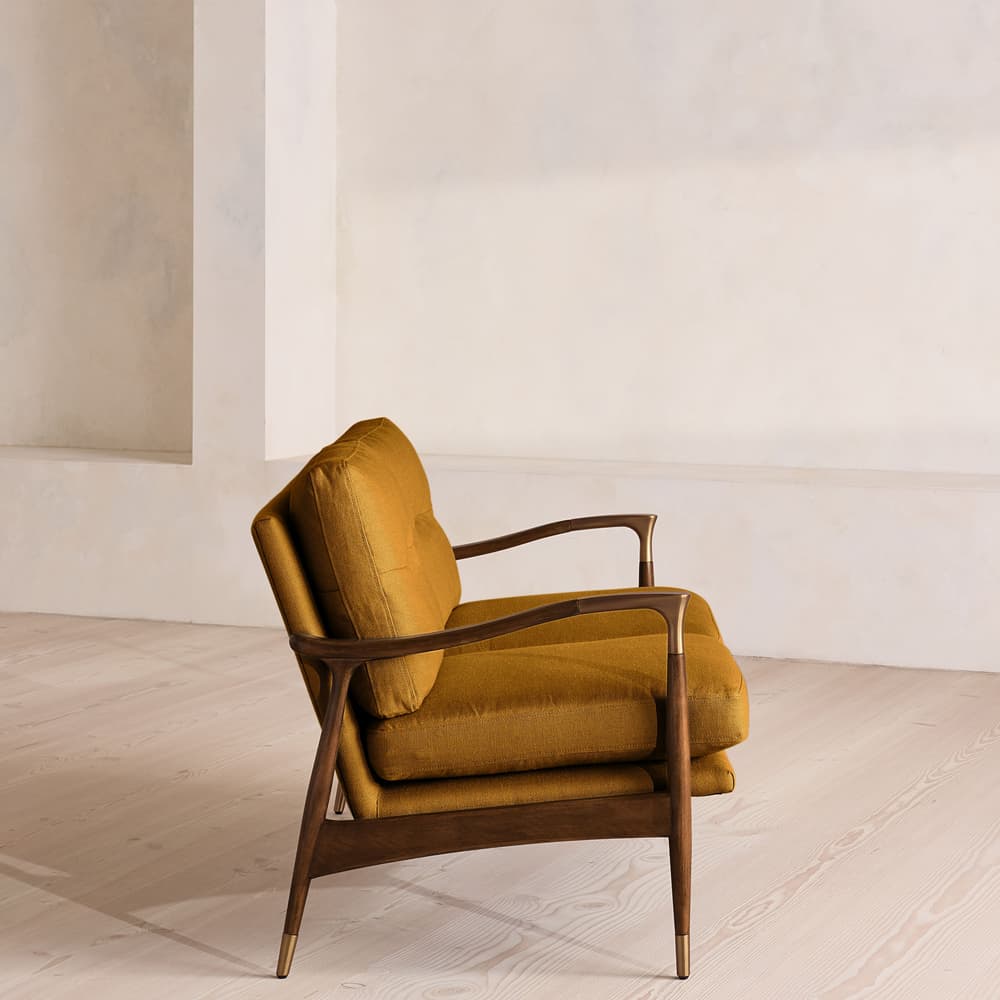Theodore Two Seater Sofa - Linen - Turmeric - UK - Images - Image 3