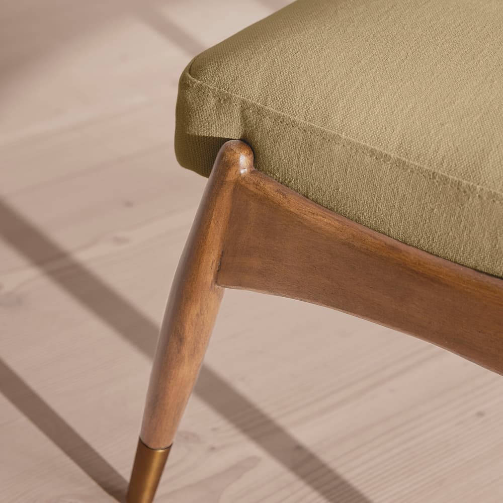 Theodore Oak Footstool - Linen - Wheat - Images - Image 3