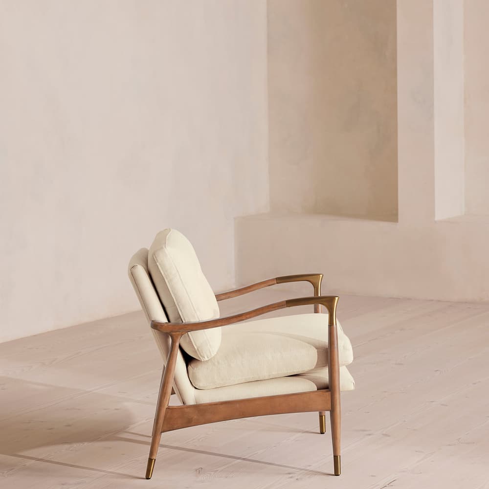 Theodore Oak Armchair - Linen - Bisque - Images - Image 3