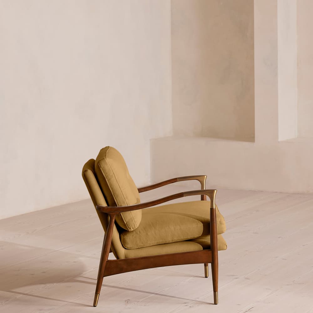 Theodore Armchair - Linen - Ochre - US - Images - Image 3