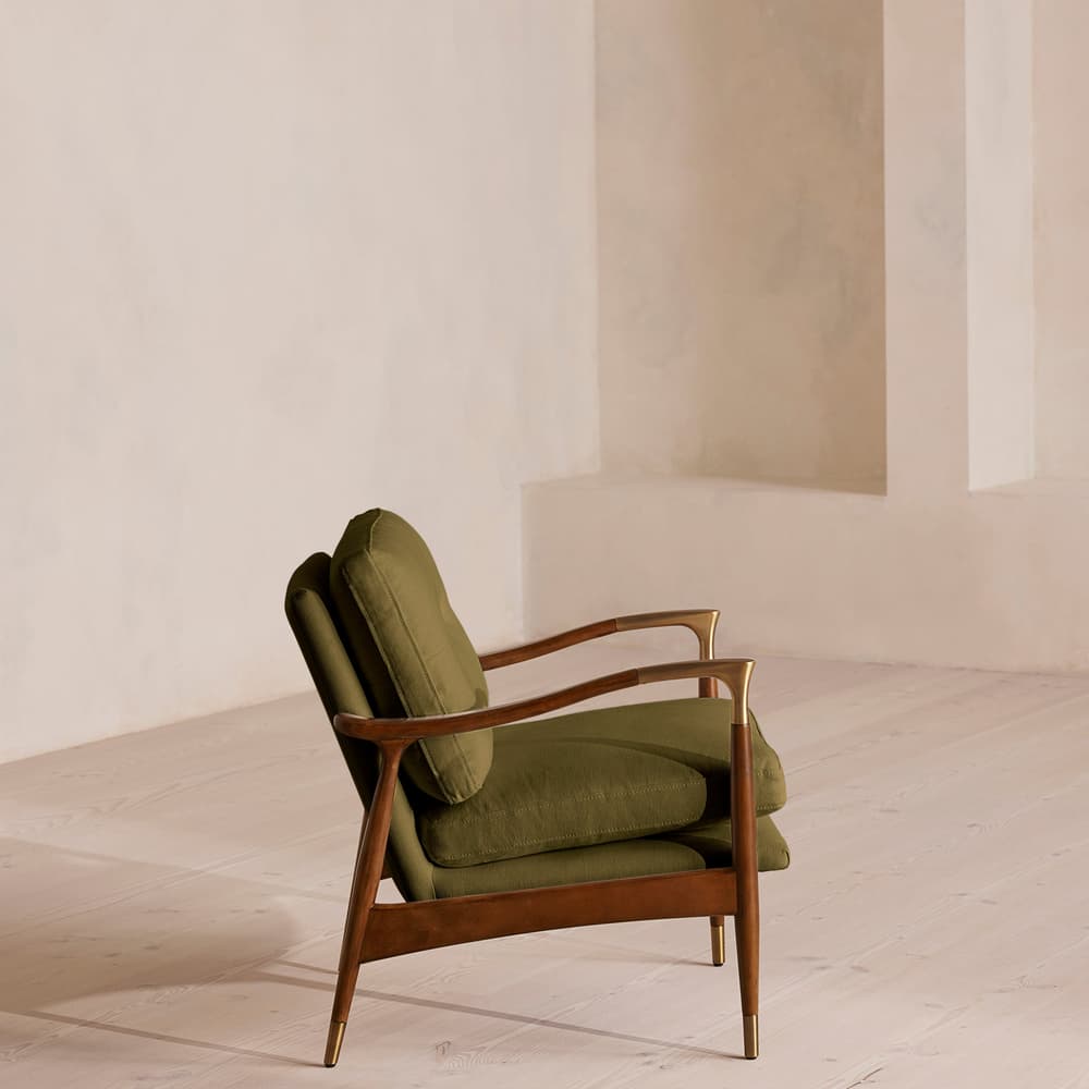 Theodore Armchair - Linen - Olive - Images - Image 3