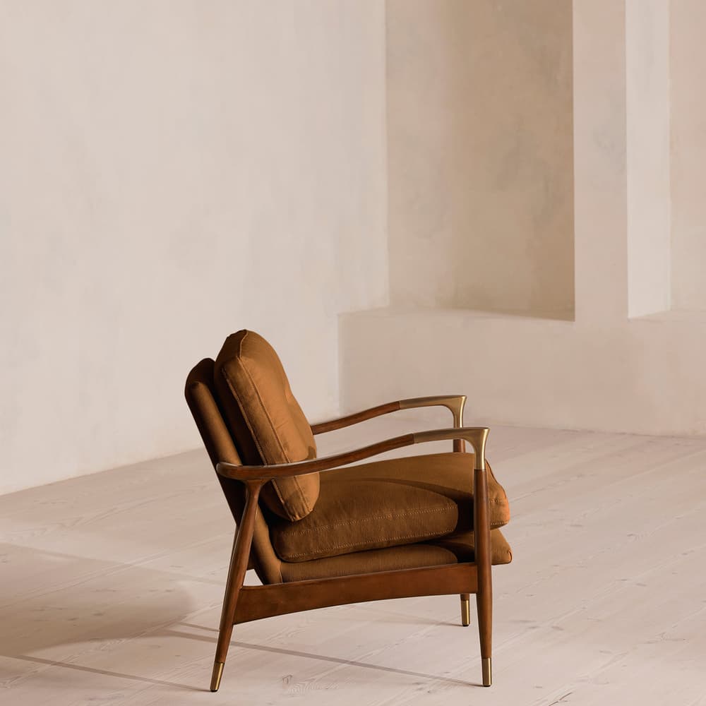 Theodore Armchair - Linen - Terracotta - UK - Images - Image 3