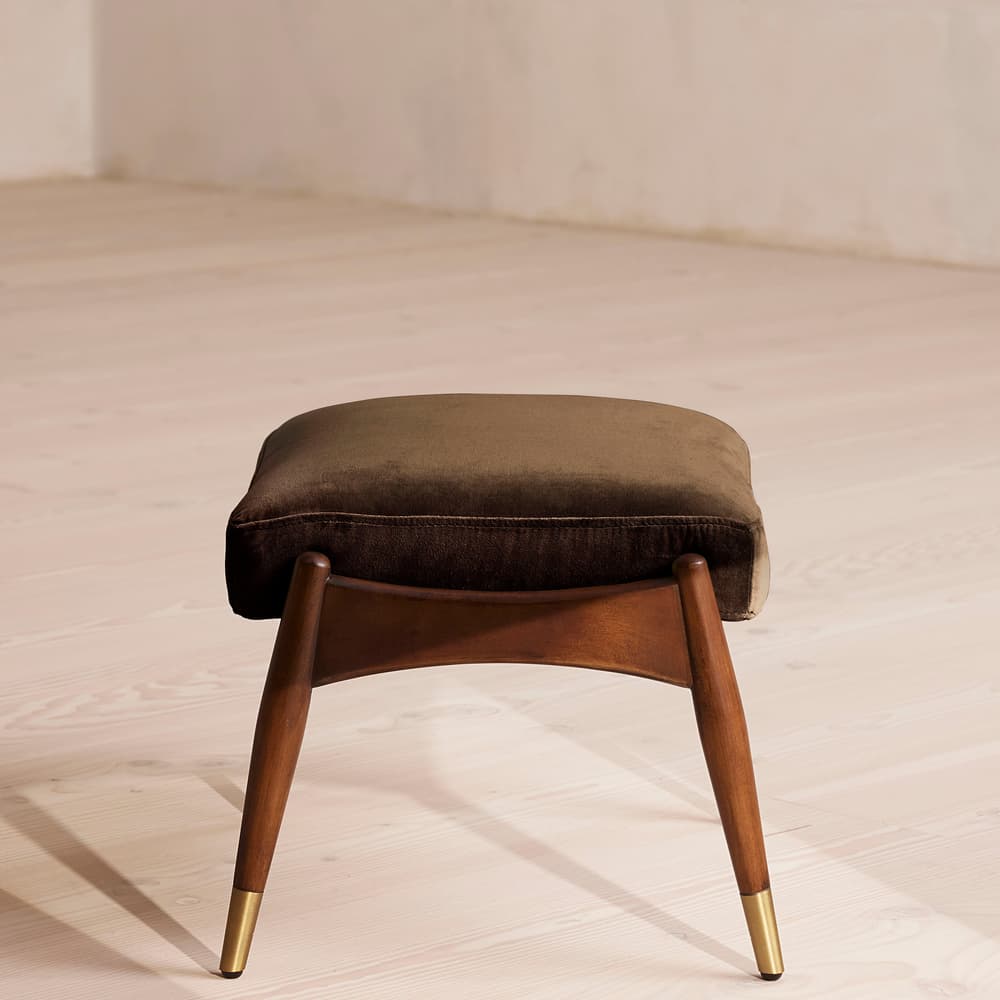 Theodore Footstool - Velvet - Chocolate Brown - Images - Image 3