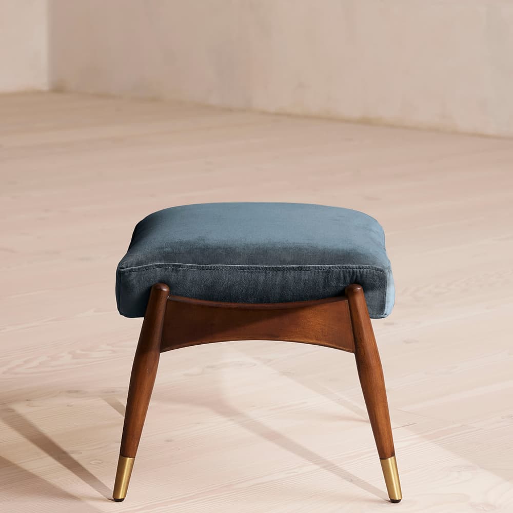 Theodore Footstool - Velvet - Grey Blue - Images - Image 3
