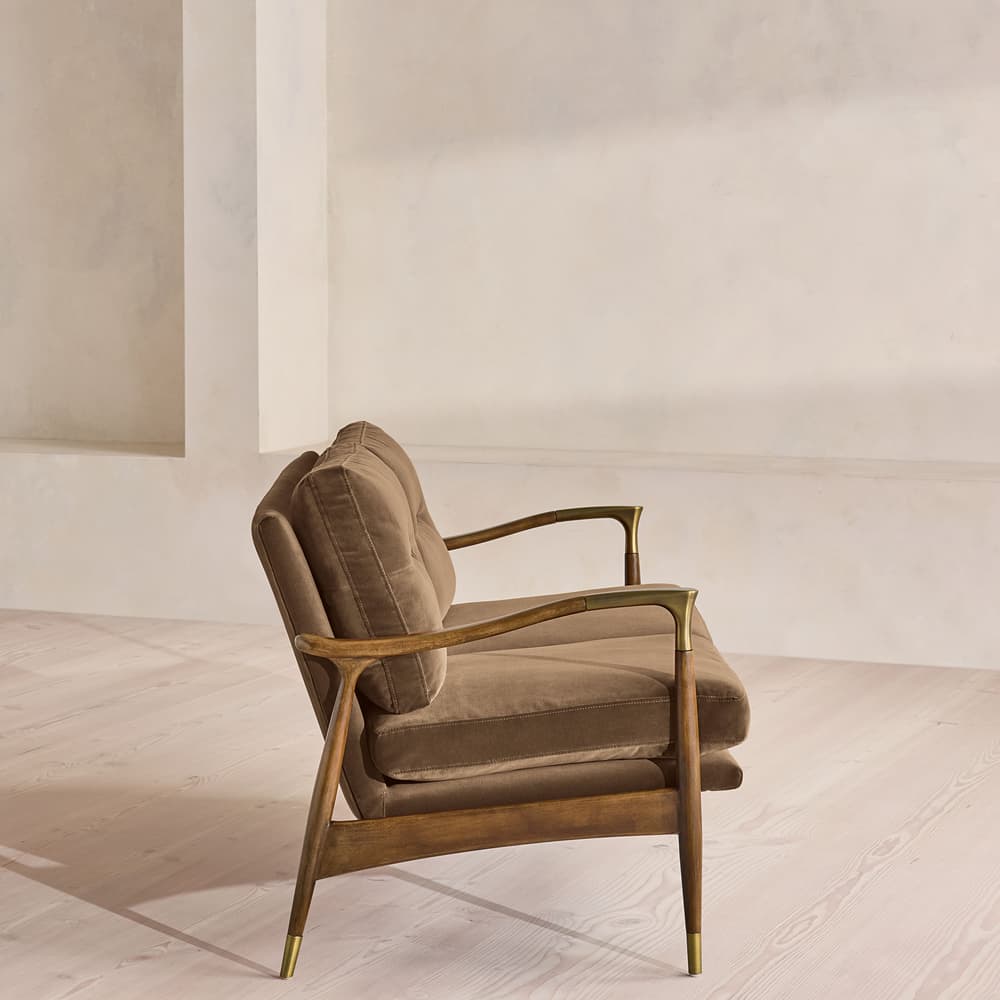 Theodore Two Seater Sofa - Velvet - Truffle - UK - Images - Image 3