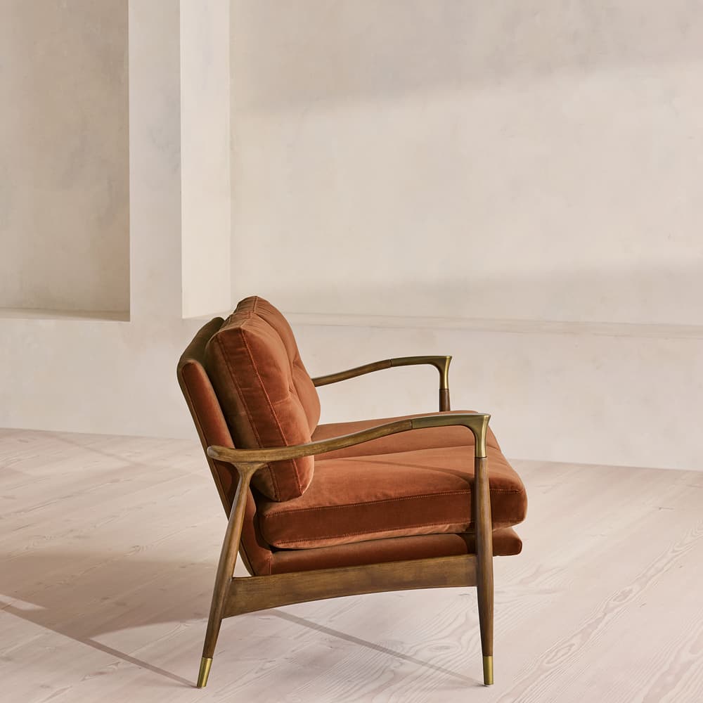 Theodore Two Seater Sofa - Velvet - Cinnamon - UK - Images - Image 3