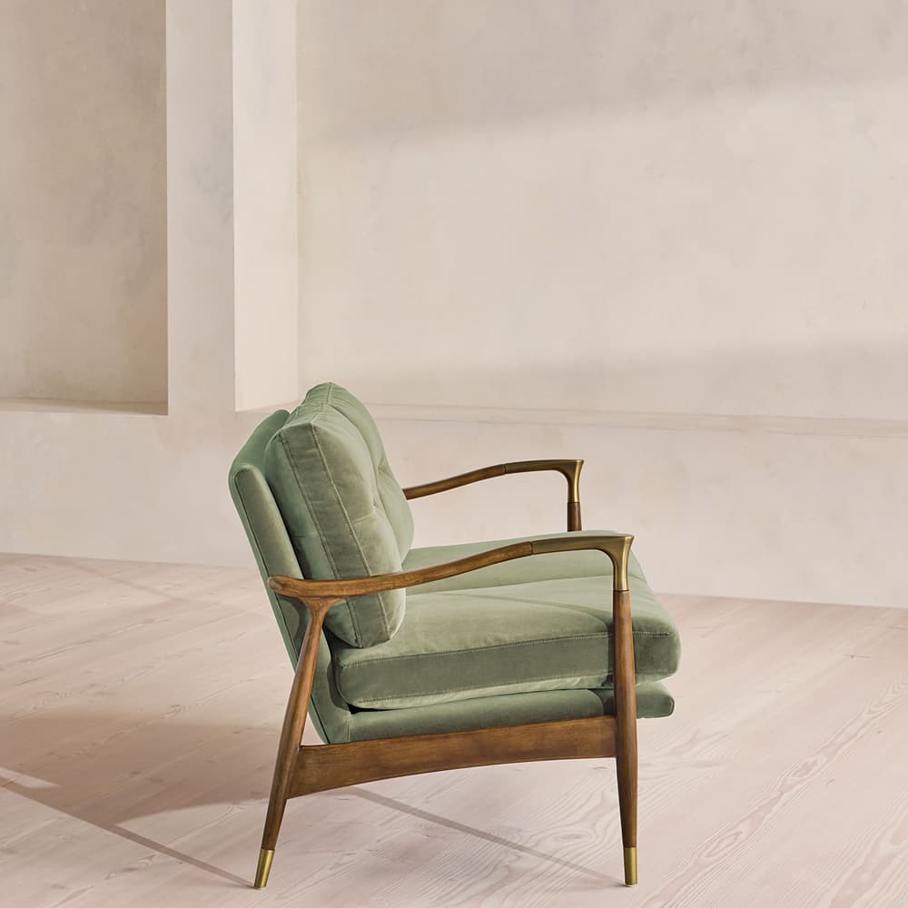 Theodore Two Seater Sofa - Velvet - Seafoam - UK - Images - Image 3