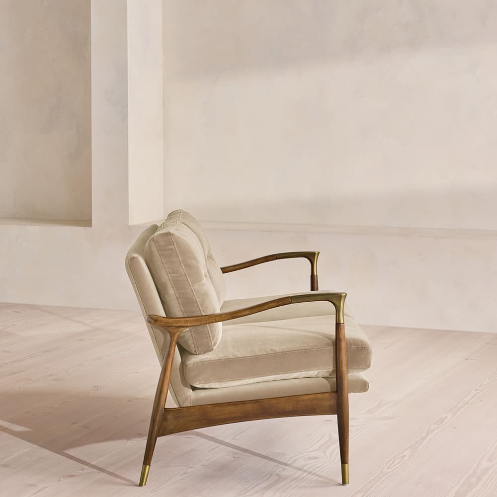Theodore Two Seater Sofa - Velvet - Oyster - UK - Images - Image 3