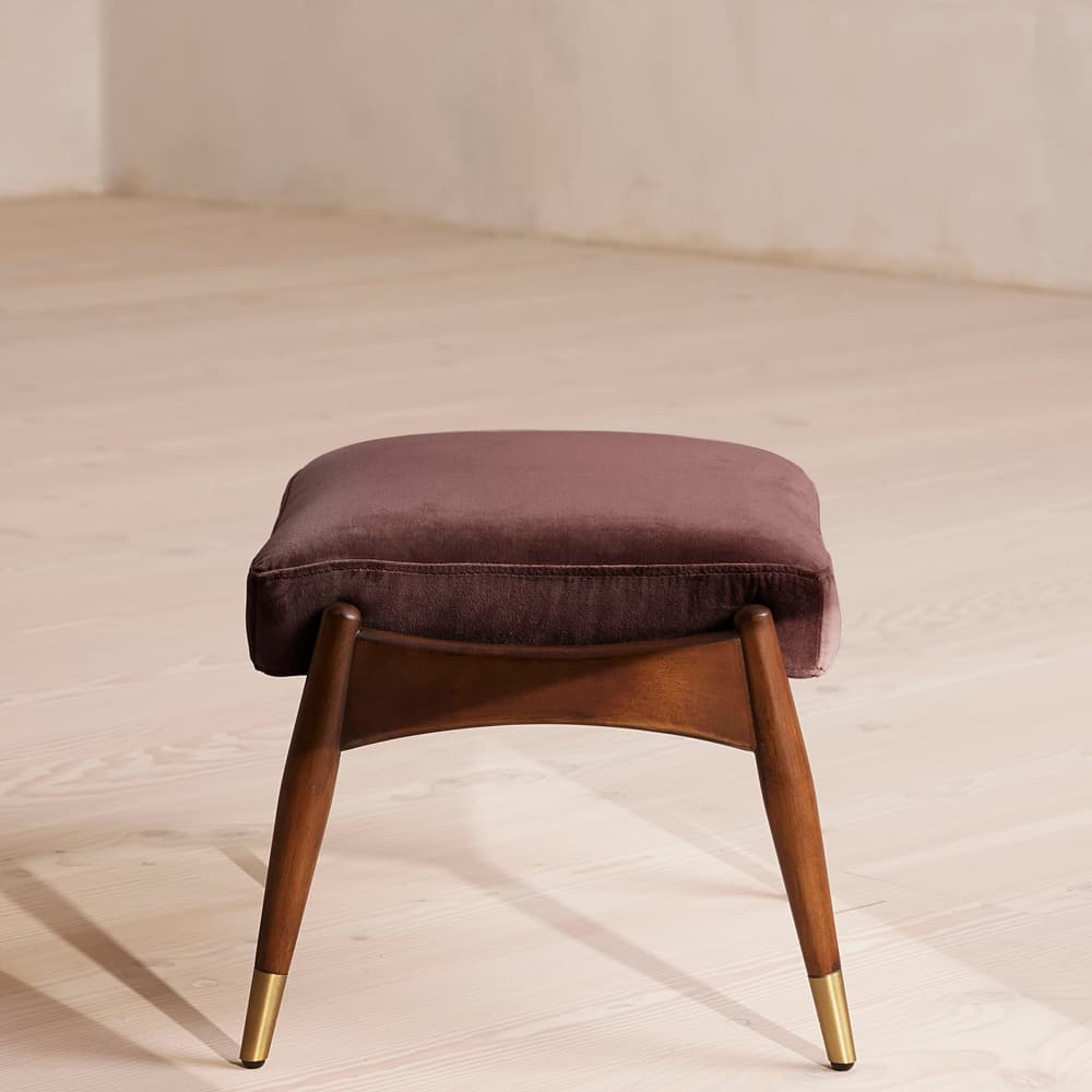 Theodore Footstool - Velvet - Aubergine - US - Images - Image 3