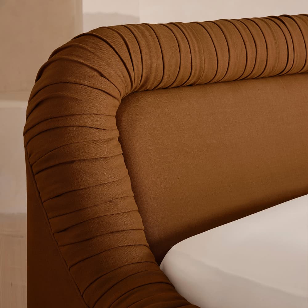 Vara Bed - Emperor - Linen - Terracotta - UK - Images - Image 3