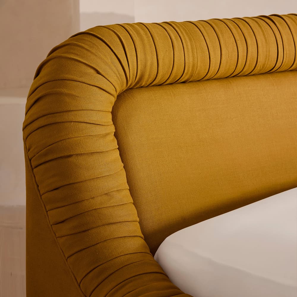 Vara Bed - King - Linen - Turmeric - UK - Images - Image 3