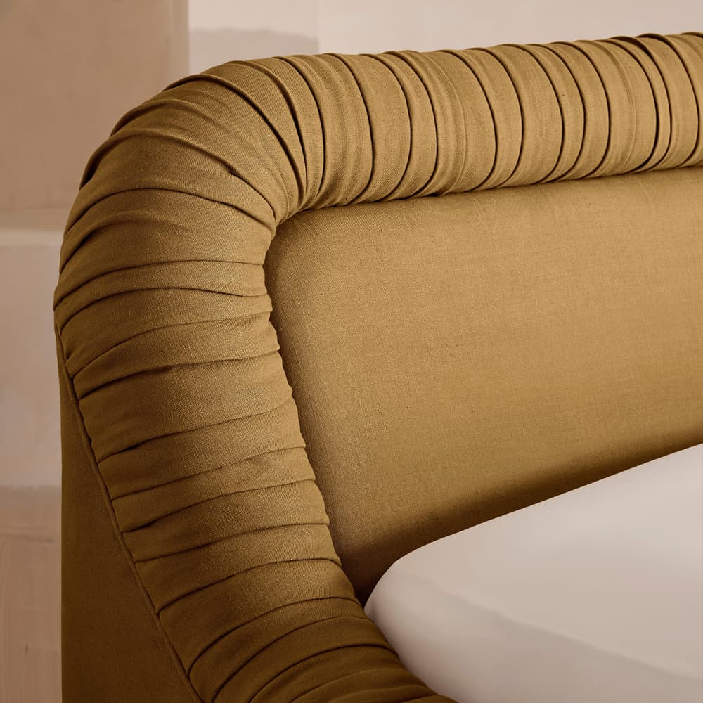 Vara Bed - King - Linen - Ochre - Images - Image 3