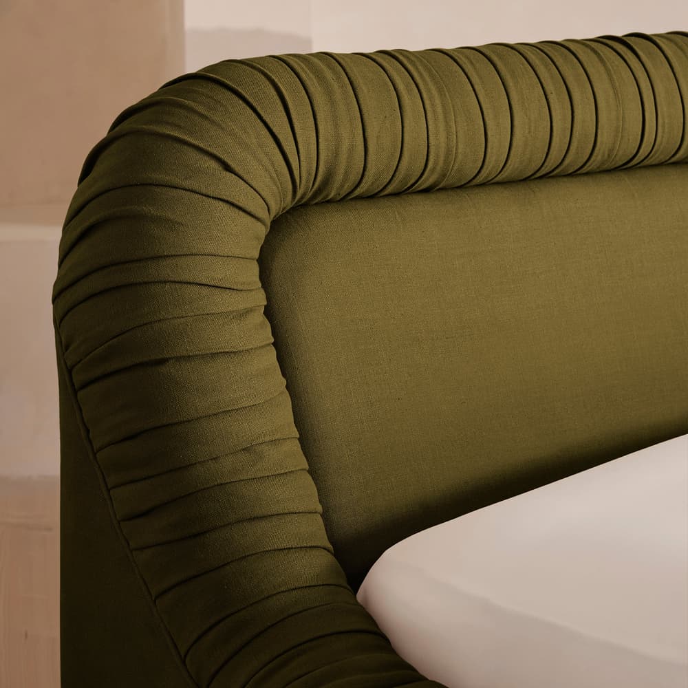 Vara Bed - Queen - Linen - Olive - US - Images - Image 3