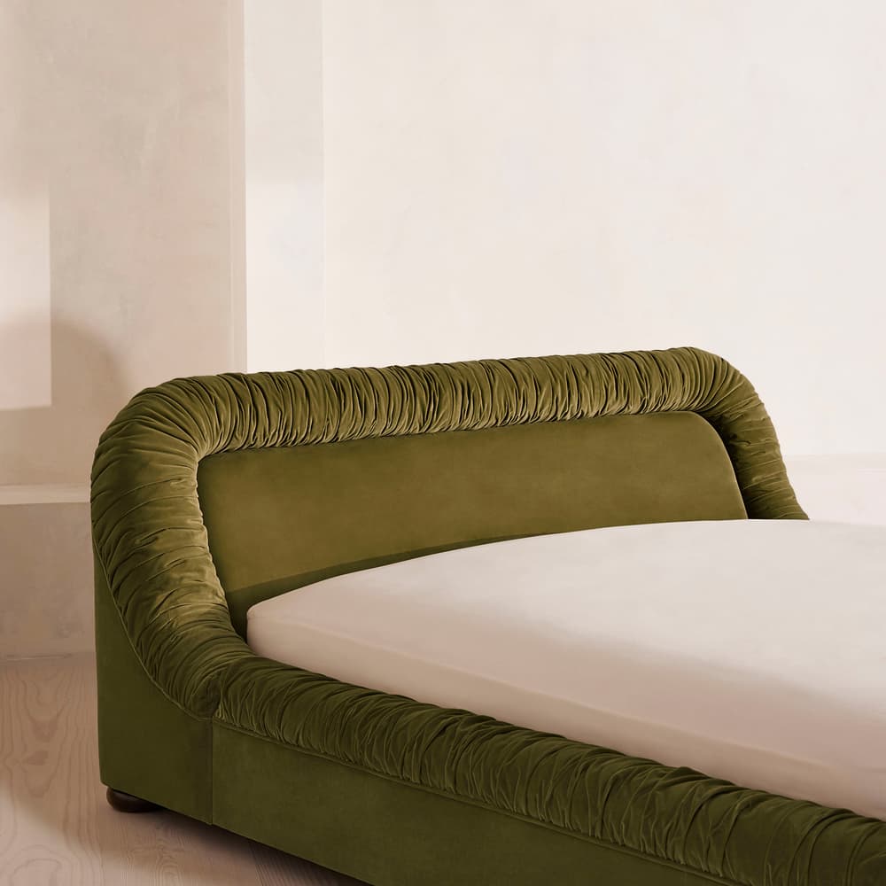 Vara Bed - King - Velvet - Olive - Images - Image 3