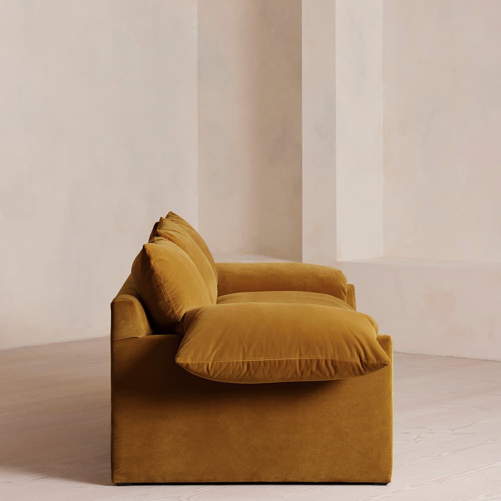 Wyatt Three Seater Sofa - Velvet - Mustard - Images - Image 3