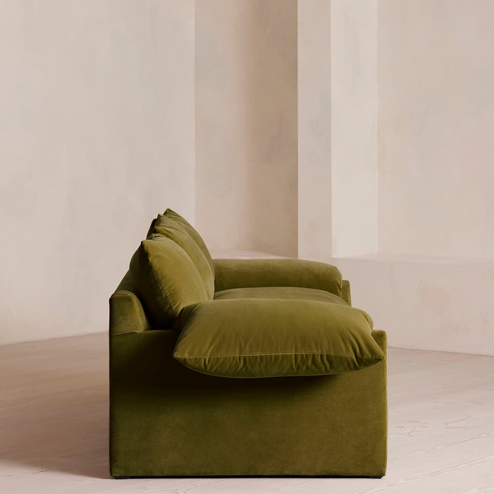Wyatt Three Seater Sofa - Velvet - Olive - Images - Image 3